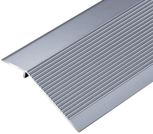 GYYDXXFC Battiscopa Antiscivolo for Gradini, Protezione Autoadesiva for Bordi Scale, Striscia di Soglia in Metallo, for Uso Interno/Esterno(Grey)