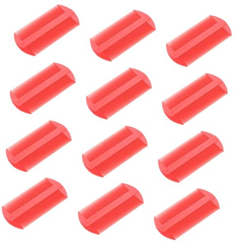 HAMPPLIES Peine de Dientes Finos de Plástico Antistático para Eliminar Liendres y Caspa, 12 Piezas, Uso en Cabello Seco y Húmedo para Niños y Adultos