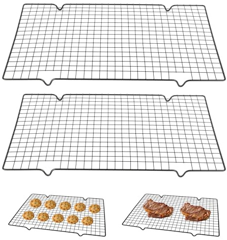 2 Pezzi Griglia Di Raffreddamento, 40x25x2cm Gratella Per Dolci, Griglia Da Forno, Rettangolare Griglias per Pasticceria, Ideale per Raffreddare Pane, Pizza, Biscotti, Torte e Altri Prodotti da Forno