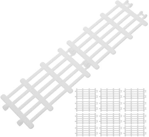 Beaupretty 20pcs Small Plastic Picket Fence Miniature Farm Model Fence for Garden Decoration Dollhouse Scene Layout DIY Prop White