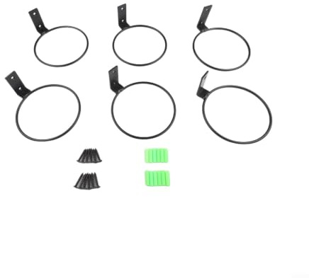 Set di 6 anelli in metallo per appendere piante da parete, con staffe e accessori di montaggio per esporre in modo sicuro vasi di fiori in case, giardini e cortili
