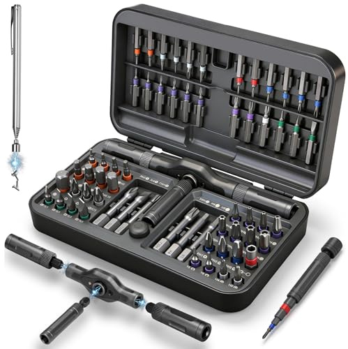 KELIN 68 in 1 Magnetic Ratchet Screwdriver Set, Multi Bit Ratcheting Torx Screwdriver Sets, Gifts for Men Who Have Everything, Stocking Fillers for Men Gifts for Him Dad