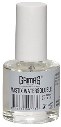 GRIMAS Wasserlöslicher Mastix Hautkleber 10ml, Transparent, PVA Gel, Flasche, Flüssigkleber für Theater und Kostüme
