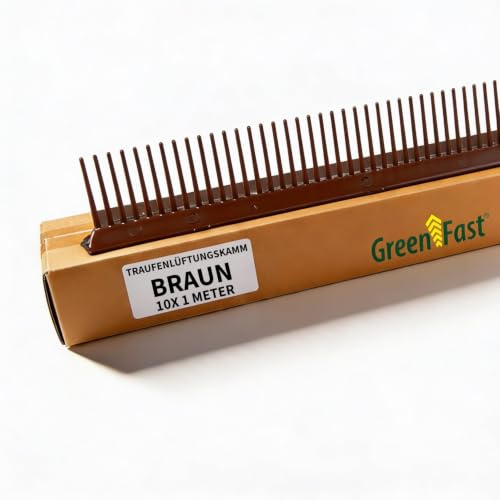 Traufenlüftungskamm - Universal Kunststoff, 55mm x 1m, Farbe Braun, 10 meter Pack
