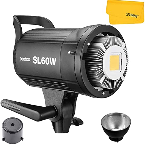 Godox SL-60W SL60W 60W 5600K Weiß LED Videoleuchte mit Deutsches Bedienungsanleitung für Videoaufzeichnung, Hochzeit,Außenaufnahmen (SL60W)