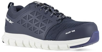 REEBOK WORK IB1030 S1P Excel-ljus aluminiumtå atletisk PR arbetssko, 41, marinblå/vit