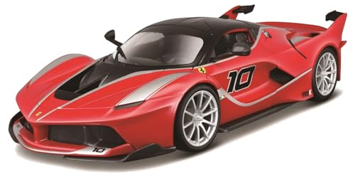 Bburago Ferrari FXX-K: Modellauto im Maßstab 1:18, Ferrari Race & Play Serie, Kofferraum und Motorhaube zum Öffnen, lenkbar, 24 cm, rot #10 (18-16010R)