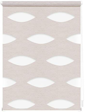 Lichtblick Doppelrollo Klemmfix ohne Bohren, Ellipse, Blickdicht, Klemmträger-Montage, Sichtschutz, Wandmongtage, Deckenmontage, für Fenster Natur,60 cm x 150 cm (B x L)