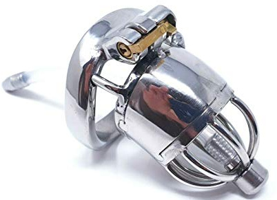 Bondage Masters Male Chastity Device, Removable Urethral Tube, Comfort Shape Back Ring