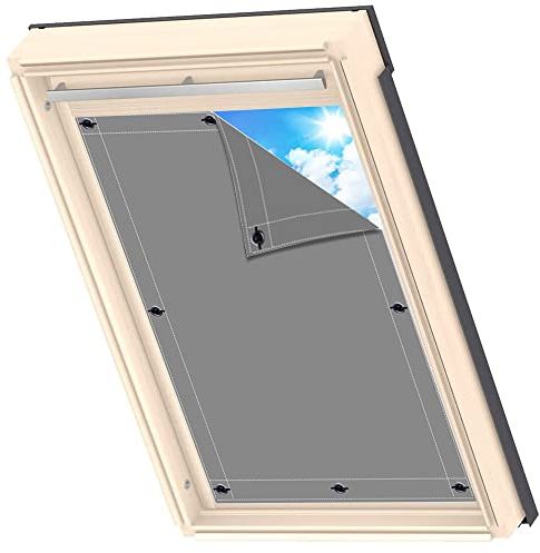 Verdunkelung für Fenster Anti UV, Wärmedämmung, Dachfenster Verdunklungsrollo Thermo für Beliebige Fenster 92x96cm