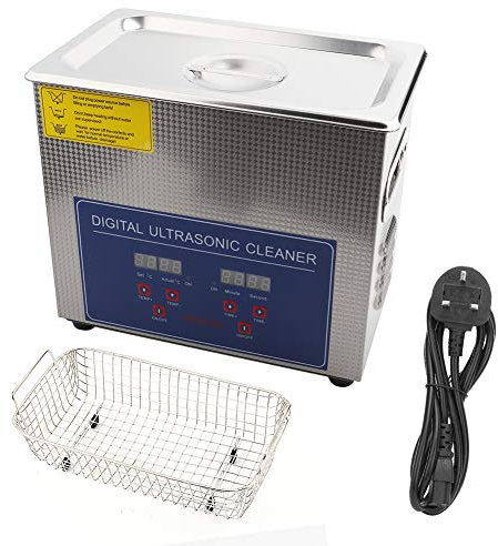 3L Ultrasonic Cleaner Machine UK Plug 220V, Stainless Steel Heated Ultrasound Cleaning ， Jewelry Glasses Cleaner Solution for Industrial Commercial