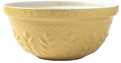 Tala 10B31386 - Cuenco para mezclar de gres amarillo, diseño de maíz en relieve, duradero, resistente a las astillas, horneado, 30 cm