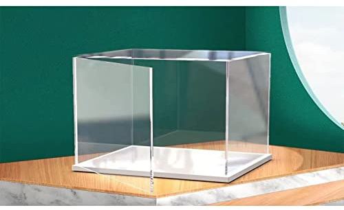 MEEC Vitrine aus Durchsichtigem Acryl Zum Zusammenbauen der Thekenbox Mit Weißem Boden für Display-Durchsichtige, Staubdichte Actionfiguren, Spielzeug (25x20x15CM)