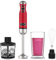 Cecotec Batidora de Mano Power RetroRed 1200MAX Cream&Crush. Potencia Máxima 1200 W, Tecnología CrossBlades, 2 Velocidades, Set Accesorios aptos Lavavajillas, Campana antisalpicaduras