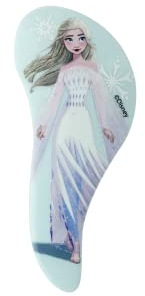 DISNEY FROZEN II - Snow Queen Compact Hairbrush - Cepillo desenredante - Desenredado rápido y sin dolor - Pasadores flexibles anti nudos - Mango antideslizante - Producto Disney Magic