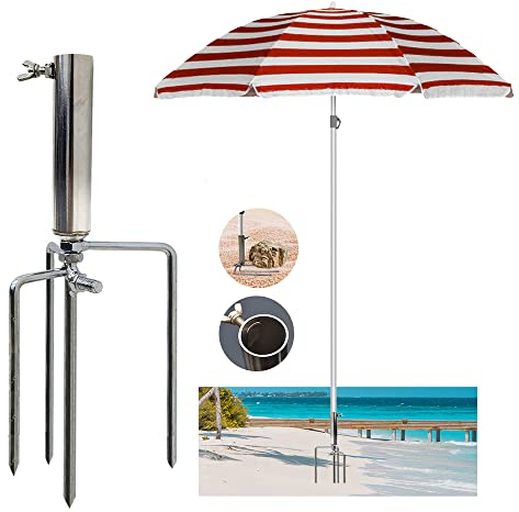 RURIZHONGTIAN Erdspieß Sonnenschirm,Rasendorn für Sonnenschirm,Schirmständer Strand,Rasendorn Sonnenschirmständer,Abnehmbarer Sonnenschirmständer,für Sonnenschirm/Gartenschirm/Angelschirm.