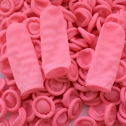 HUFFA Guanti protettivi antistatici for Dita in Gomma USA e Getta in Lattice da 500 g for la Pulizia degli Alimenti Accessori for Utensili da Cucina (Color : Pink, Size : 500g)