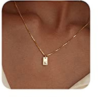 Initial Necklaces for Women 14K Gold Plated Letter Necklace Dainty Waterproof Pendant Necklace Personalized Gifts Trendy Gold Jewelry