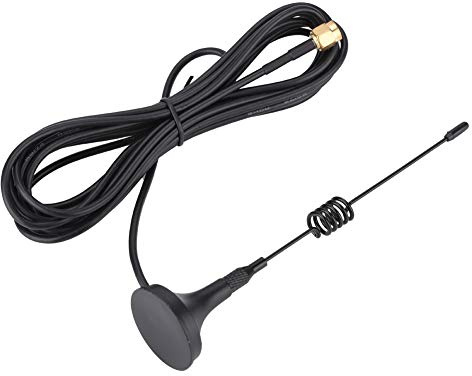 Bewinner 433 MHz RP SMA-Saugantenne, Gerade Feste Männliche Antennenschnittstelle, Schwarze Kunststoffummantelungsantenne, Universelle Autoantenne mit Magnetfuß, 15 cm