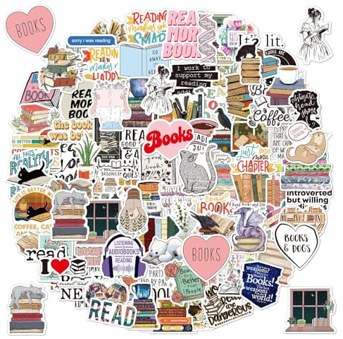 KAIAIWLUO Adesivi Motivazionali,100 Pz Libro Adesivi Adesivi Motivazionali Vinile Impermeabile Lettura Adesivi Estetici Citazione Adesivo per Bottiglie D'acqua Portatili Scrapbook Skateboard