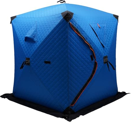 Angelzelt, 210D Oxford Tuch Biwakzelt, 145 * 145 * 165cm Pop Up Zelt für 1-2 Personen Tragbares Zelt für Winterfischen Outdoor Camping Blau