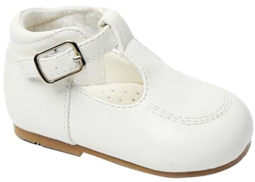 Baby & Boys Buckled Leather White Shoes – Stylish & Comfortable Footwear Size 7 Infant