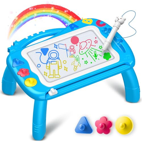 Zaubertafel,Spielzeug ab 2 3 Jahre Junge Magnetische Maltafel Geschenk Junge 1-3 Jahre Magnettafel Kinder Kinderspielzeug ab 2 3 Jahre Einschulung Geschenk Junge Weihnachten (blau)