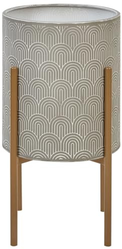 Pflanzenständer Metall grau rund Schuppen-Design Blumentopf mit Ständer Aubrieta