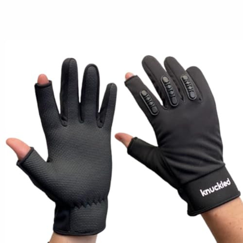 Knuckled Delivery Driver Gloves - Mobile Friendly, Water-Resistant with Anti-Slip Grip and Knuckle Reinforcement - Winter Working Gloves for Postmen, Couriers, and Amazon Drivers (M)