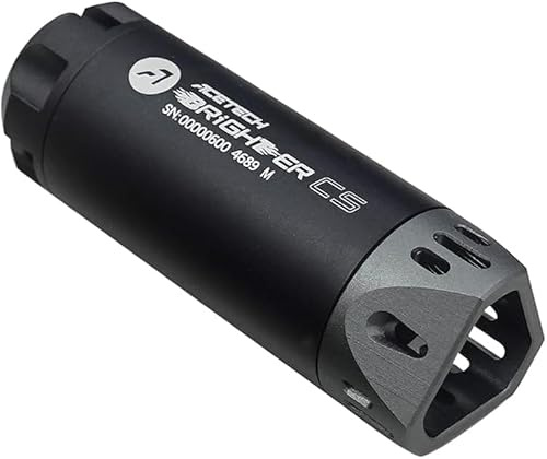 ACETECH Airsoft Tracer Einheit Brighter CS 14mm CCW Negativgewinde M14- zu M11+ geeignet für grüne/Gel BBS, LED RGB/Leucht (Brighter CS Black/Gray - Beam Tracer)
