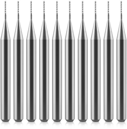 0,5 mm Schaftfräser CED Hartmetall Schaftfräser Gravierfräser CNC-Fräser für PCB-Maschine, 10 Stück