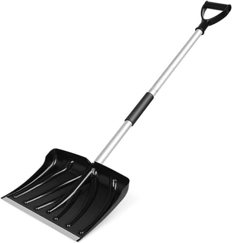 Pala da neve portatile staccabile con grande capacità e manico a forma di D per auto, campeggio, giardino, attività all'aperto, pala da neve compatta e pratica (colore: noir)