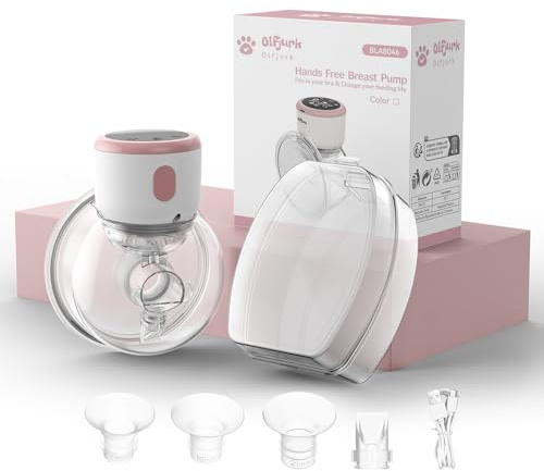 Olfjurk Milchpumpe Elektrisch Tragbare, Elektrische milchpumpe mit Touchscreen -LCD -Display 4 Modi & 6 Level, Pumpen mit 17/19/21mm Flansch(1 Stück)