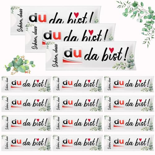 15 Stück Geschenke Hülle Filz Geschenk für Verpackung Geschenkbox für Hochzeit Taufe Weihnachten Geburtstag Abschluss Konfirmation (Schön dass du da bist(weiß))