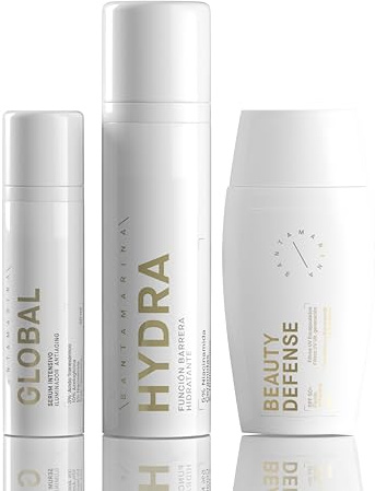 SPOTS Gesichtsserum, Antioxidans, feuchtigkeitsspendende Gesichtscreme für Damen, Hyaluronsäure und Niacinamid, LSF 50+, Lichtschutzcreme, strahlende und gleichmäßige Haut