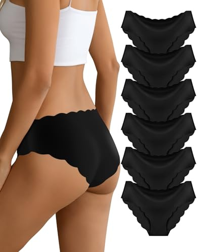 Dawnrole Knickers sans Couture pour Femmes sous-vêtements Extensibles Femmes Dames Basic Bikini pour Usage Quotidien 6 Pack