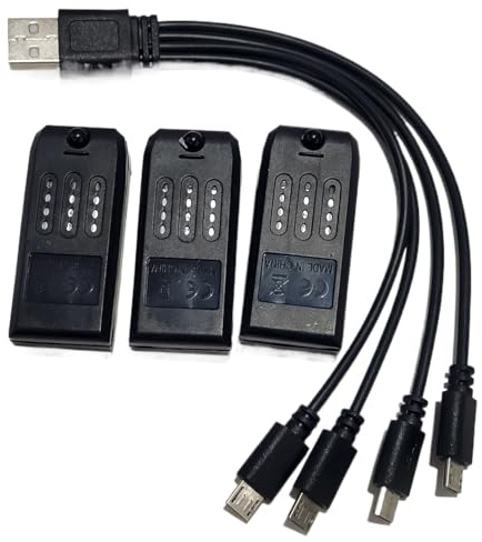 Compatible con batería 4DRC V8 y cargador 4 en 1, paquete de 3
