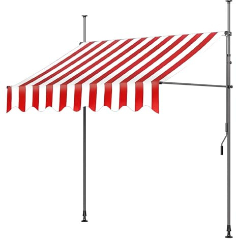Toldo manual retráctil para patio, toldo ajustable con protección UV, 1 x 1.2/2 x 1.2/3 x 1.2/4 x 1.2 pulgadas, parasol impermeable para balcones, patios, restaurantes, cafeterías.