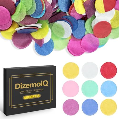 DizemoiQ 6000 Stück Bunte Konfetti Rosa Pastell Runde Seidenpapier Transparentpapier Deko für Hochzeit Geburtstag Party Basteln (50g)