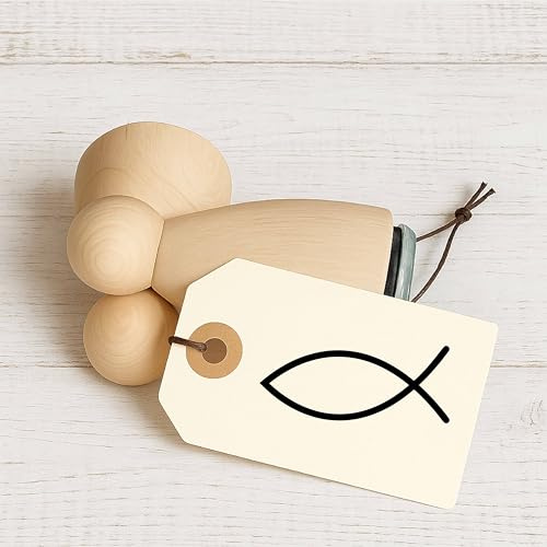 Stempidoo - Maxi Mini - Motivstempel - Symbol - Christentum - Fisch - Stempel für Büro oder zum Basteln von Karten, DIY, Papier, Stoffen