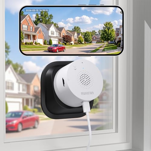 owltron 3MP 2K Window Camera with Mount, 5GHz/2.4GHz WiFi Indoor Window Cameras for Home Security with Al Color Night Vision, Human/Motion Detection, Real-Time Alerts, Anti-Glare, 24/7 Recording