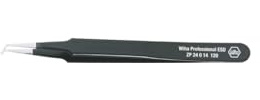Wiha SMD-Pinzette Professional ESD Typ 12 (32338) 120 mm für empfindliche elektronische Bauteile, Schutz von Komponenten durch elektrostatisch ableitendes Werkzeug, dissipativ, Werkzeug mit Oberflächenwiderstand