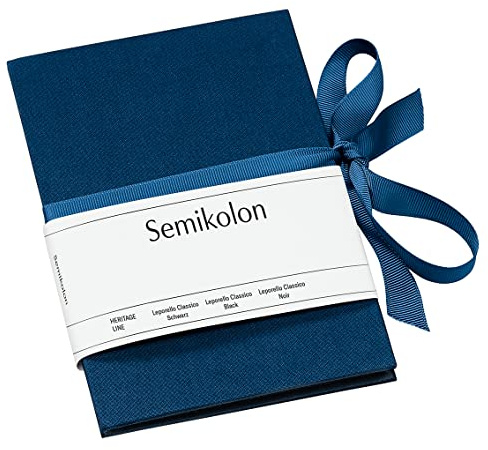 Semikolon 353205 Leporello Classico 12,2 x 17,7 cm - 14 Fotos 10 x 15 cm - Ziehharmonika-Fotobuch - marine blau
