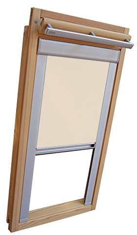 Hochwertiges Verdunkelungsrollo Rollo Thermo creme mit Seitenschienen für Velux DKL-EP GGL,GPL,GHL,GTL 608 ALU // Verdunkelungsrollo/Verdunkelungs-Rollo/Fensterrollo