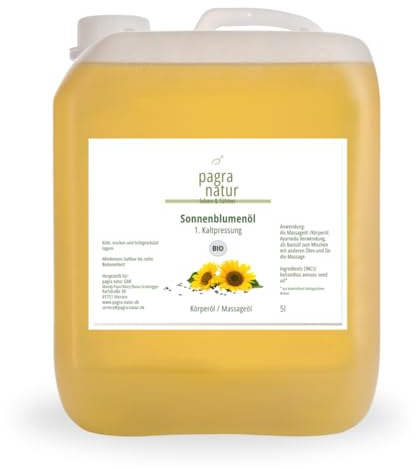 pagra natur Massageöl - Sonnenblumenöl bio* 1. Kaltpressung - 5l Kanister