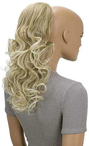 CAISHA 45 cm Hårstycke Fläta Hästsvans Hårförlängning Voluminös Vågig Ljusblond PH14