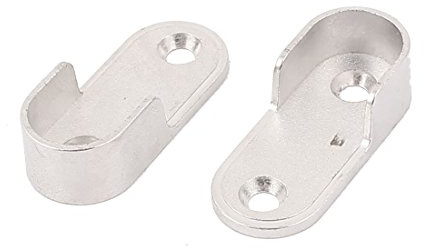 sourcing map Paar Oval Kleiderschrank Kleiderstange Spurstangenkopf Silber | Halterung, Ton, de