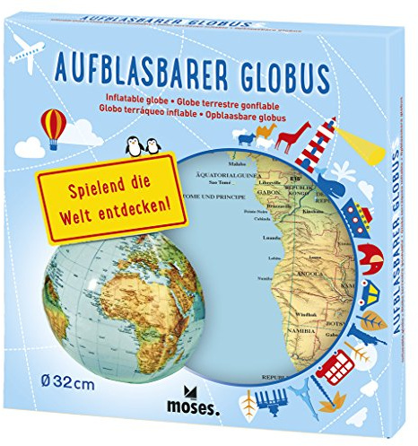 Moses uppblåsbar glob | världskarta