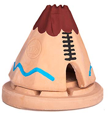 Incienso de Santa Fe - Teepee Natural Wood Incense Burner, Includes 20 Piñon Incense Bricks - Made in The USA