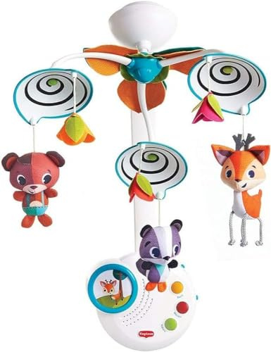 Tiny Love Classic Mobile, entwicklungsförderndes Kinderbett Mobile, Neugeborenes Baby Mobile mit Musik, geeignet ab Geburt, 0-24 Monate, 3 Melodien, Into the Forest